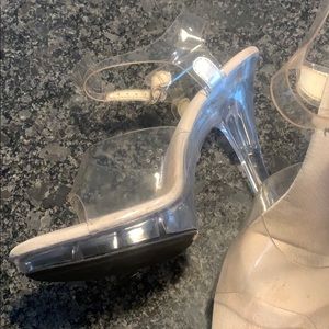 5” platform clear posing heels